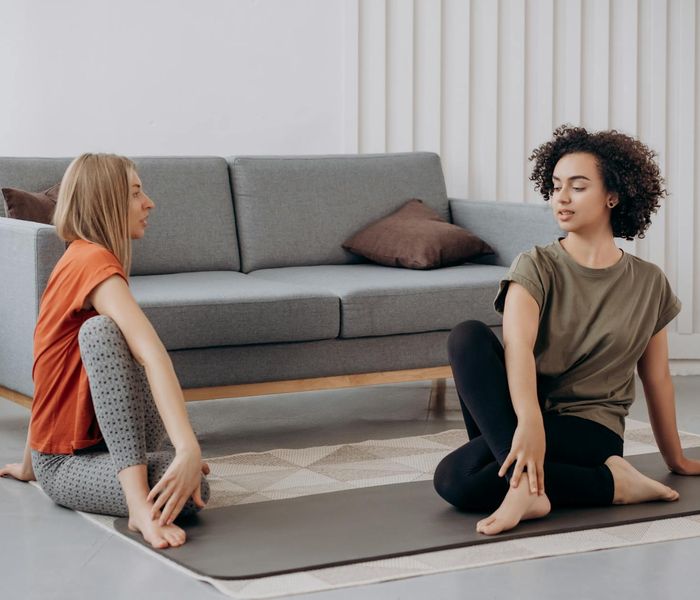 Person in a seated meditation pose, symbolizing inner peace and balance.